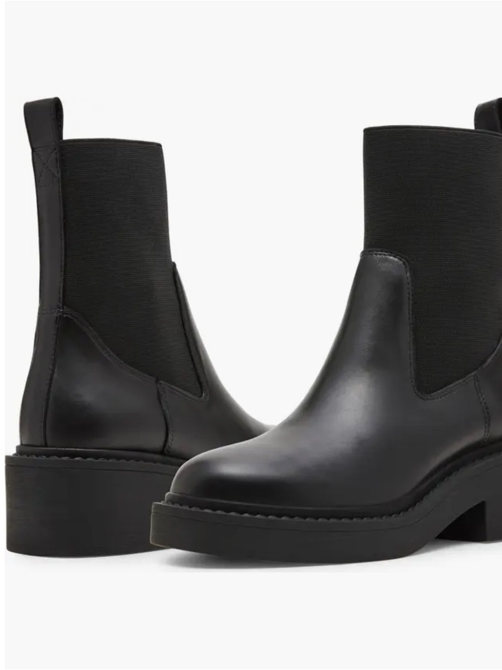 Blondo Frankie Waterproof Black Leather Chelsea Boots Size 8 Block 2in Heel